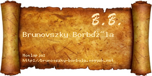 Brunovszky Borbála névjegykártya